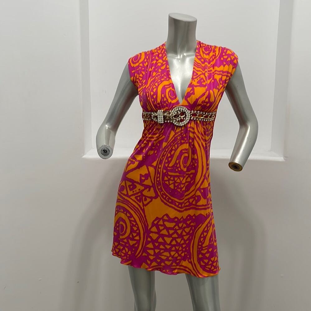 SKY Silk Empire Chain & Crystal Embellished Dress Size 2 NWOT